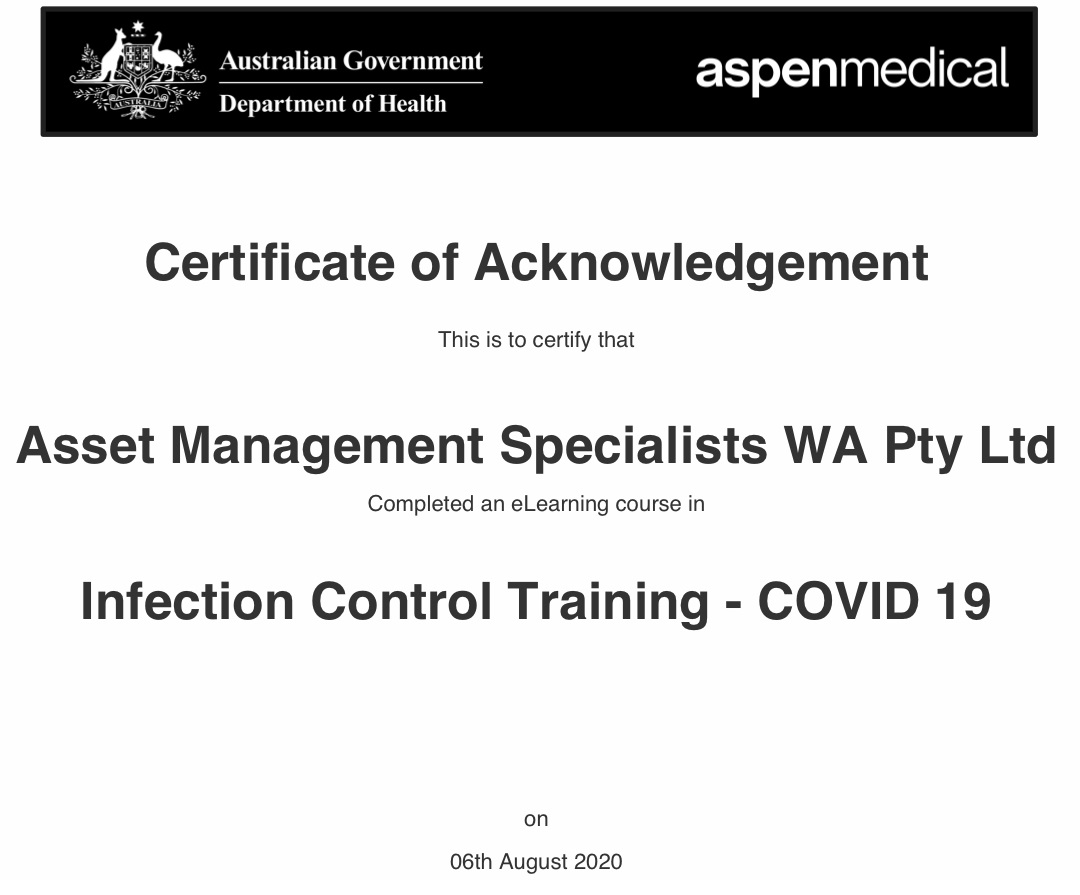 AMSWA C-19 Cert